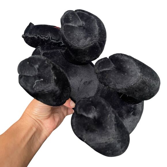 Vintage Black Cat Plush Purple Eyes Ears Pillow Stuffed Toy 1990s Halloween - Picture 6 of 16